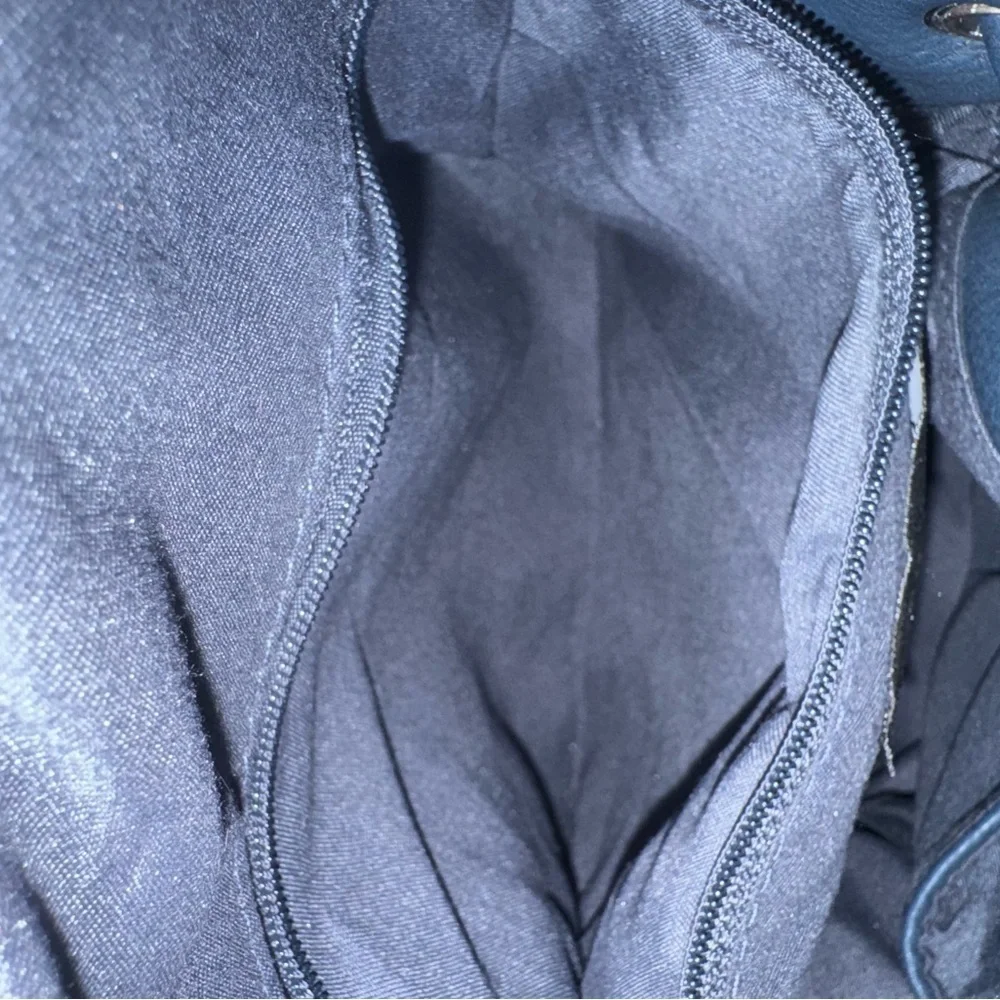 Black Rivet Navy Blue Chain-Trim Backpack